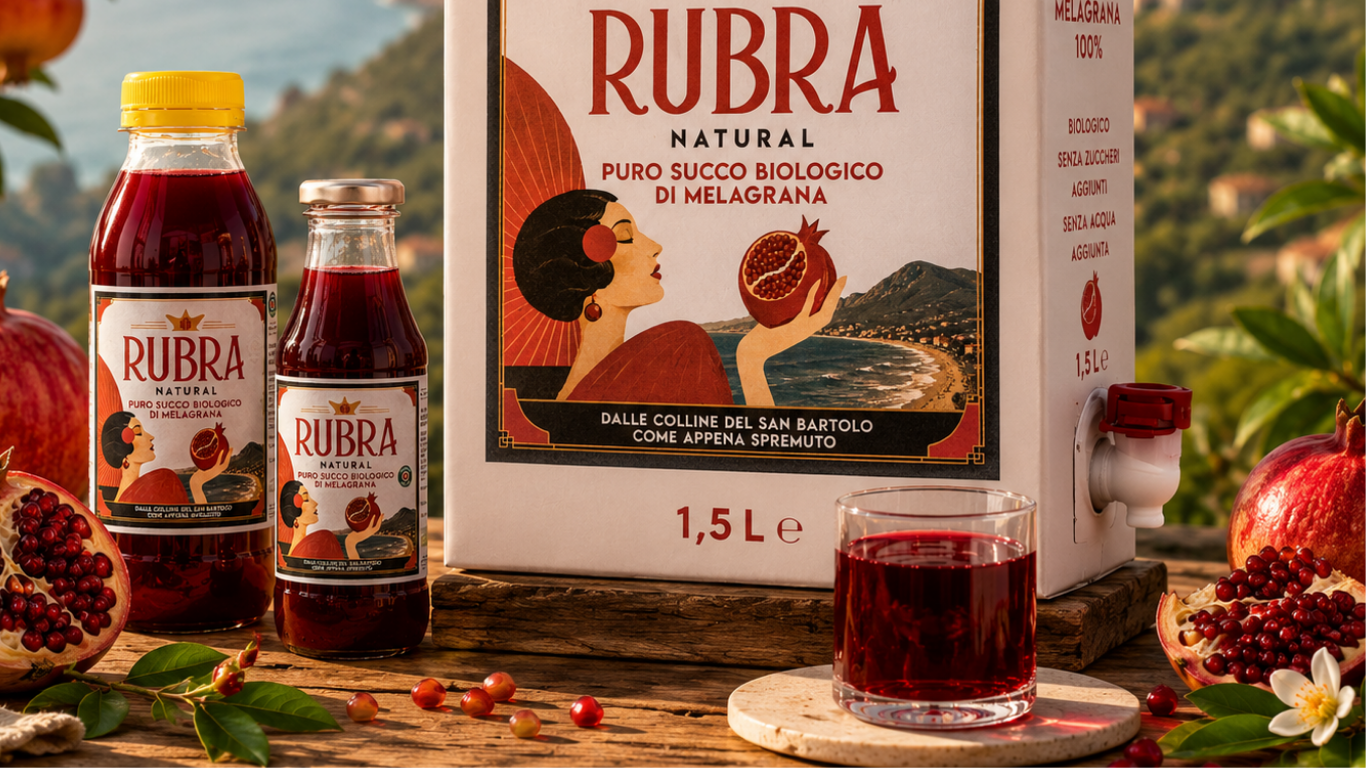 Succo biologico di melagrana Rubra Naturals